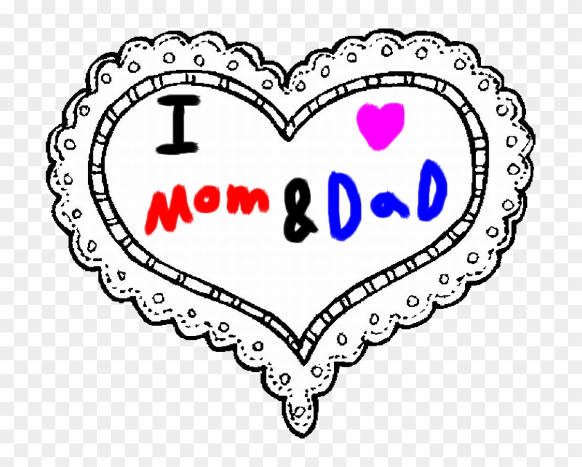 I Love My Mom And Dad By Roxaspikachu - Happy Valentines Day Coloring Pages  - Free Transparent PNG Clipart Images Download