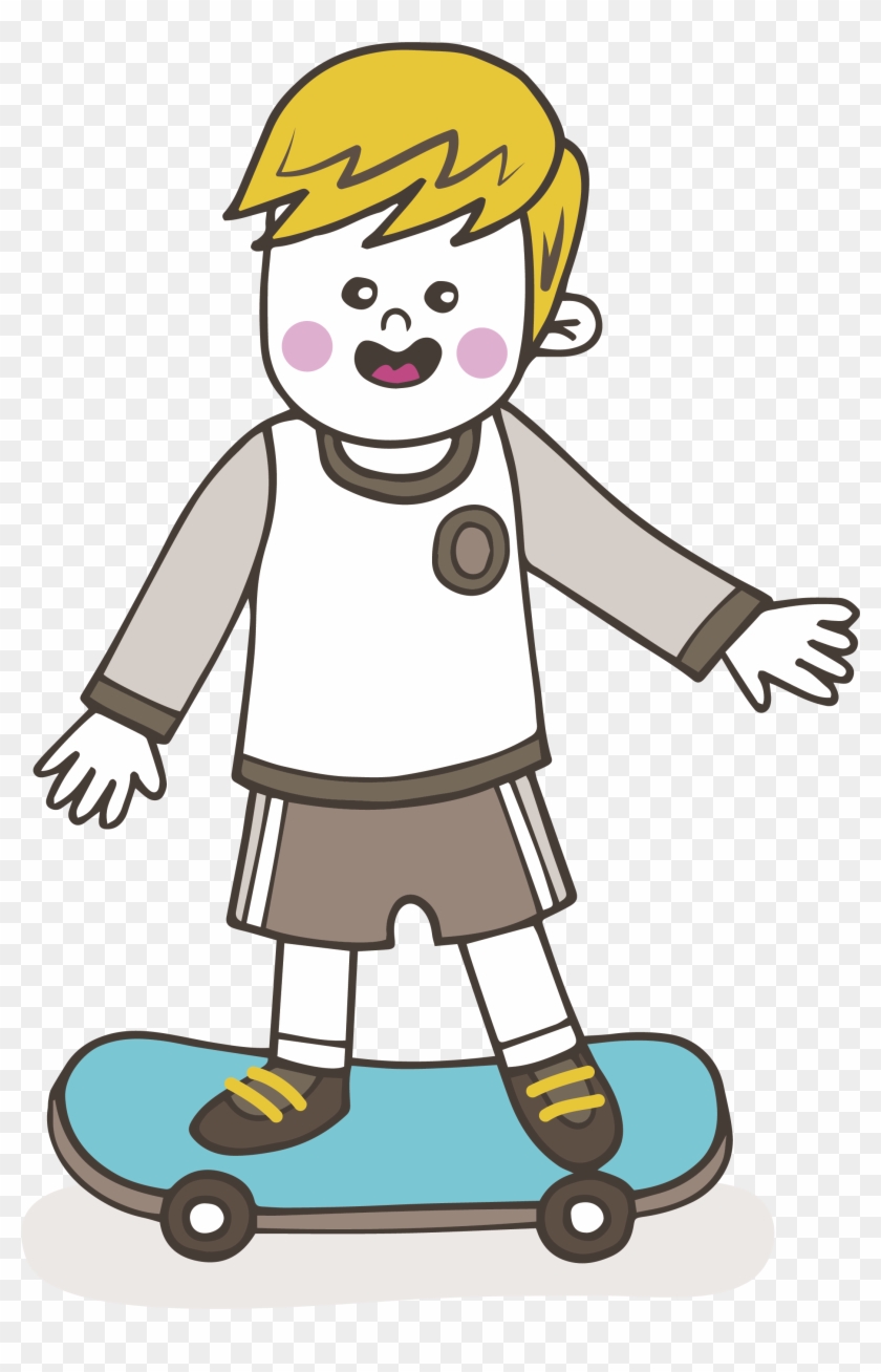 Cartoon Skateboarding Clip Art - Cartoon #671750