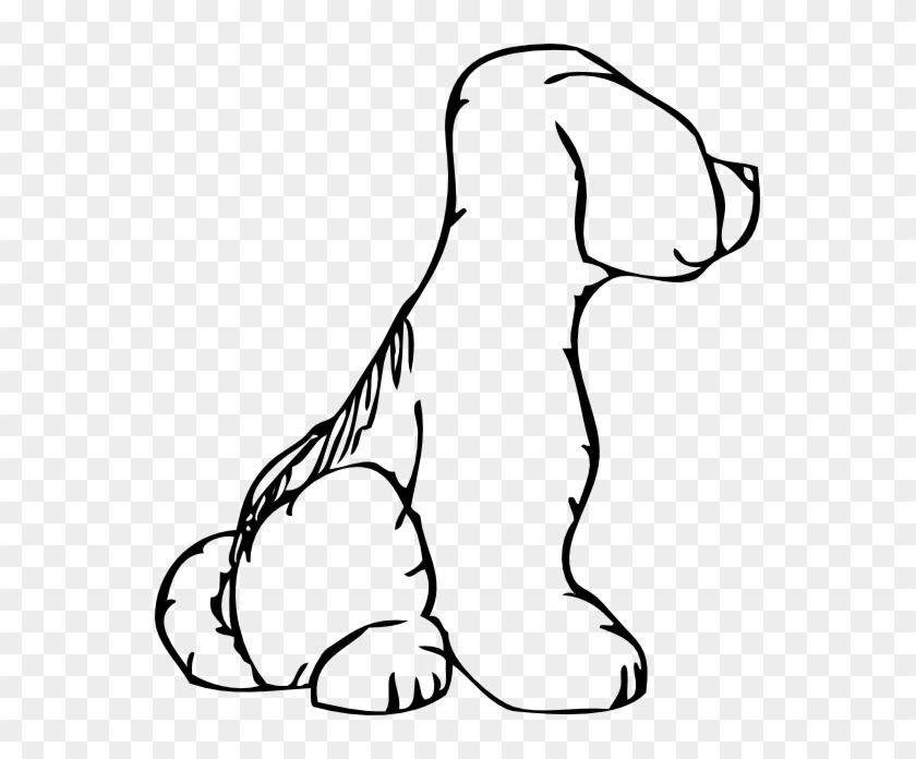 Dog From Other Side Black White Line Art 555px 37 - Side View Of A Dog Clipart #671777