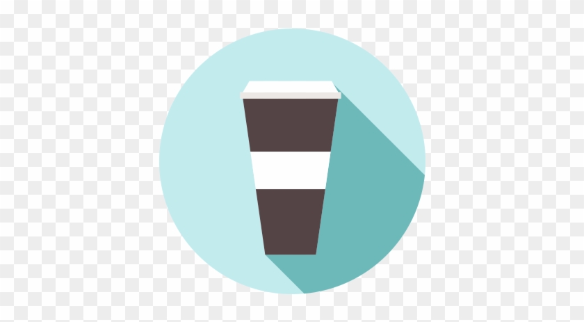 Transparent Png Flat 45 Shadow Coffee Icon In Circle - Coffee Icon Vector Png #671981