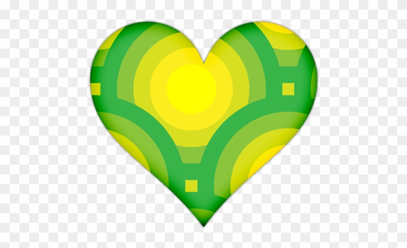 Heart With Green Circles Icon, Png Clipart Image - Yellow And Green Heart #671987