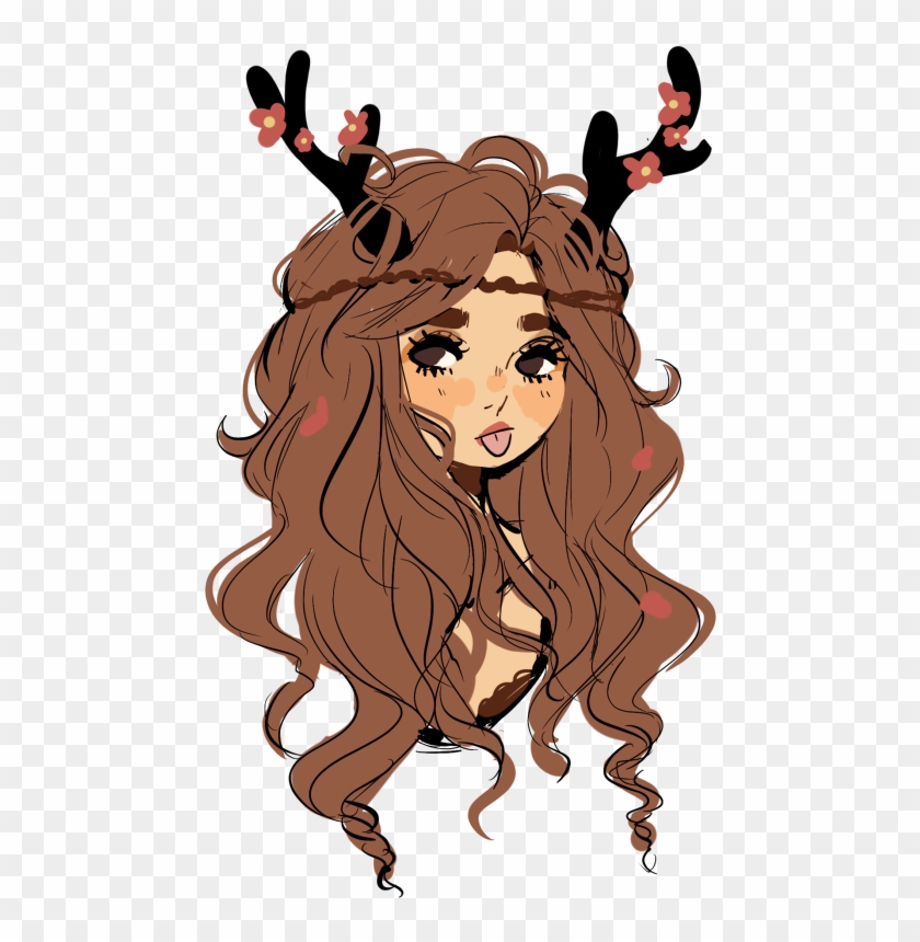 Cartoon Girl With Brown Hair #672329