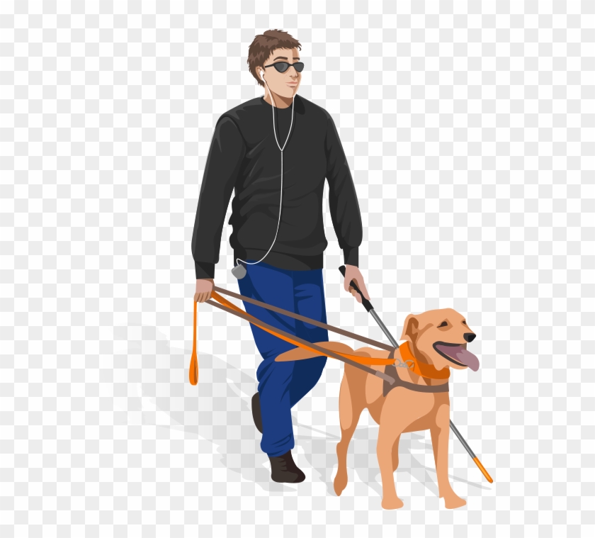 Blinded Man With Dog - Accessibility #672687