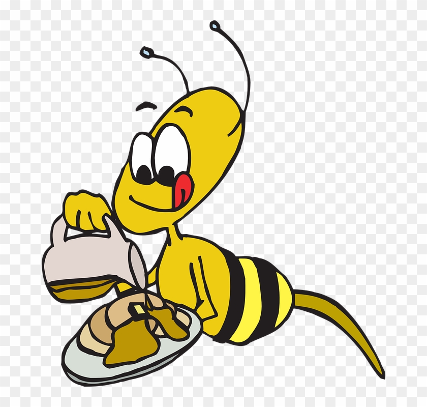 Cartoon Bees Clipart 18, Buy Clip Art - Honey Bee Eating Clipart #672734