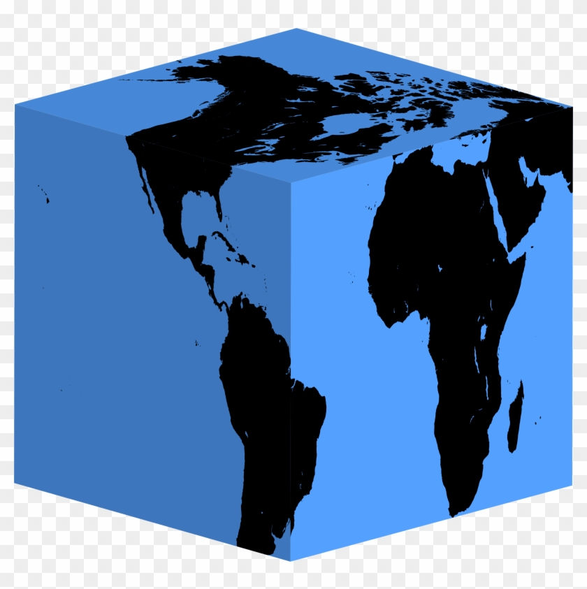 Cube Earth Silhouette - World Map #673052