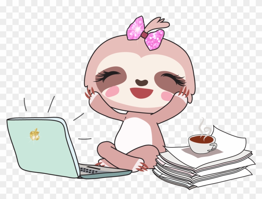 Sadie The Sloth Gettin Stuff Done - Kawaii #673227