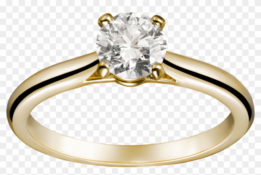Crn 1895 Solitaire Ring Yellow Gold Diamond Cartier - Cartier Solitaire Ring Price #673239