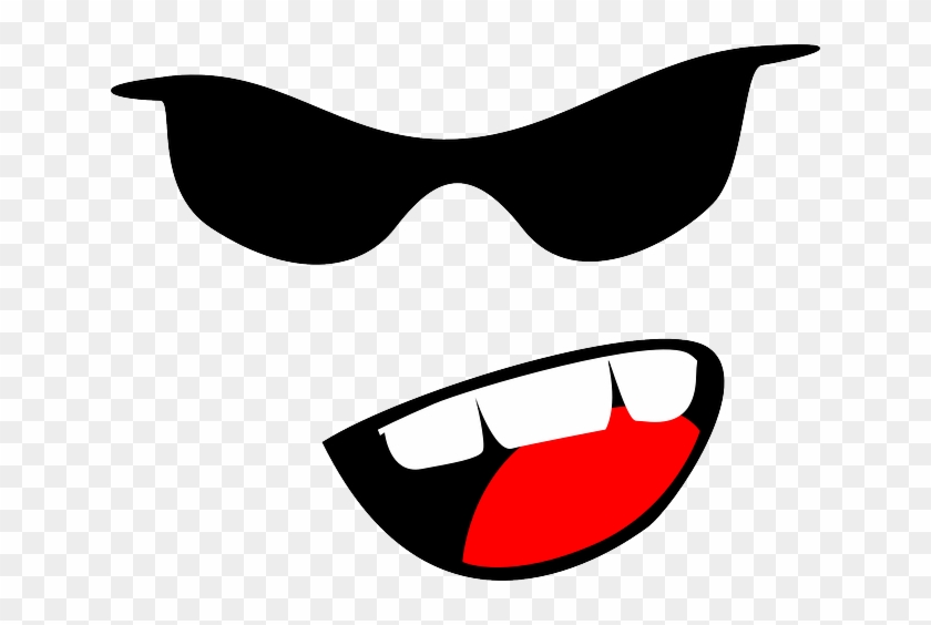 Sunglasses Face Emotion Smiley Emoticon Sm - Yelling Cartoon Mouth Png #674010