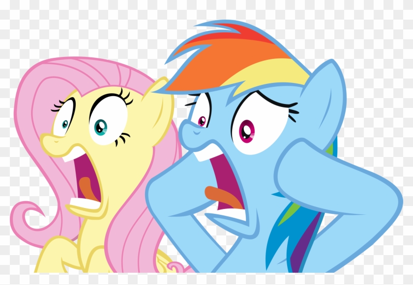 Fluttershy And Rainbow Dash Shocked By Spyro4287 - Rainbow Dash And Fluttershy Gasp #674094