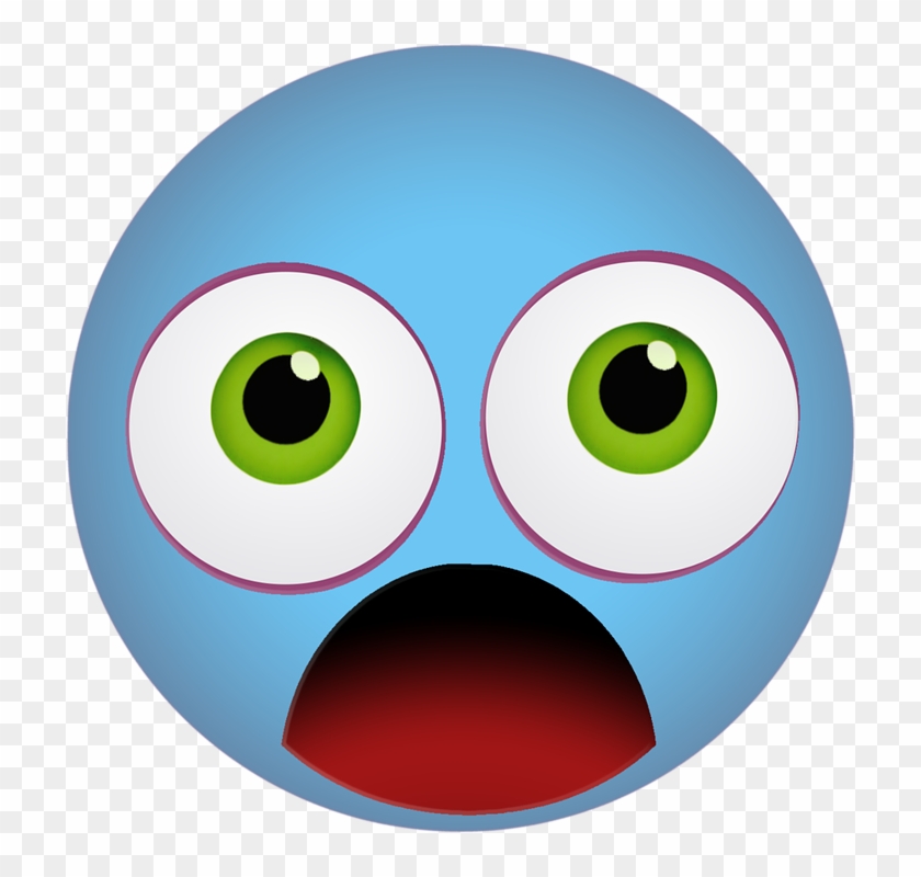 Graphic, Emoticon, Smiley, Scared, Shocked, Blue - Portrait Of A Man #674216
