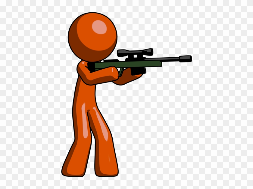 Orange Design Mascot Man - Sniper Rifle #674535