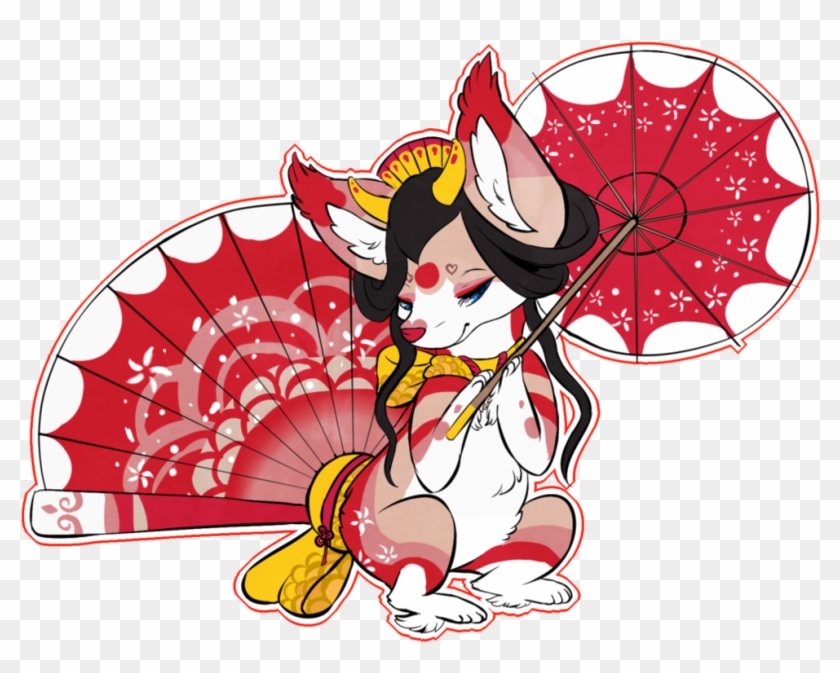 Geisha Foxfan By Papinella - Cartoon #674719