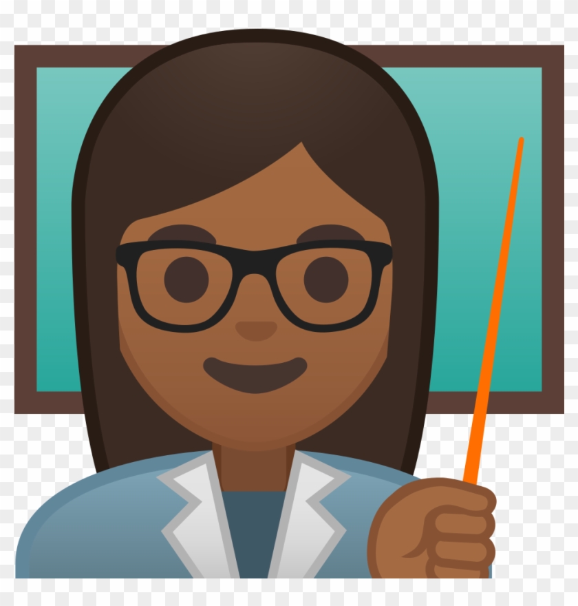 10228 Woman Teacher Medium Dark Skin Tone Icon - Emoji Teacher Png #674752