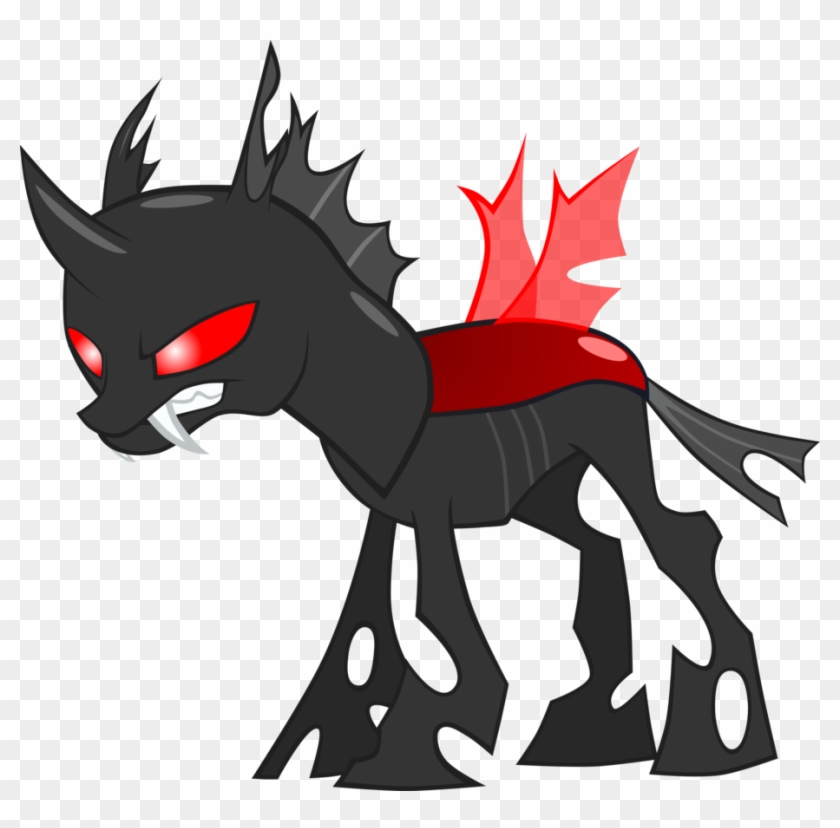 Changeling Oc By Iiicrewsalonian - Black And Red Changeling Mlp #674802