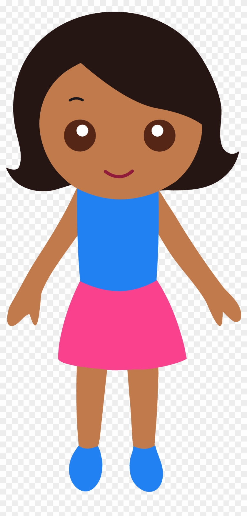 Little Girl With Black Hair Free Clip Art - Black Girl Clip Art #675113