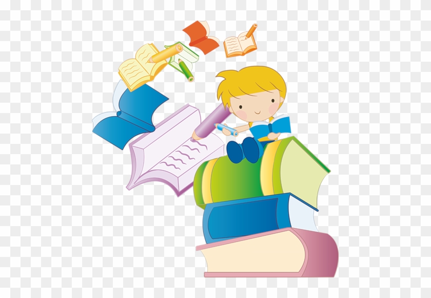 Books Vector Книги Читайте, Узнавайте И Учитесь 238 - Niño Leyendo Un Libro Png #675456