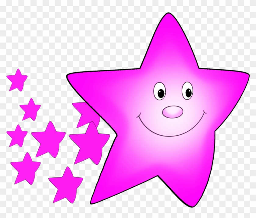 Pink Comet Clipart - Cartoon Pink Star #675465