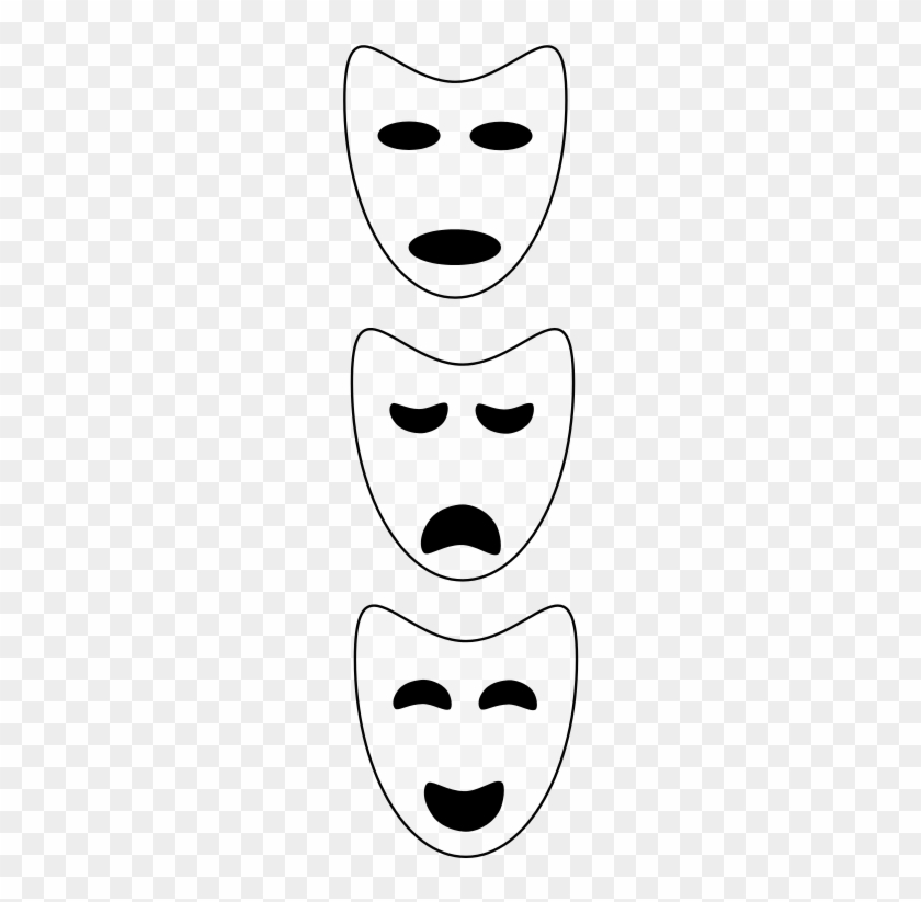 File - Drama Masks - Svg - Greek Theatre Masks Template #675775