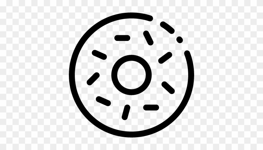 Donut With Shaved Chocolate Vector - Black And White Donut Png #675809