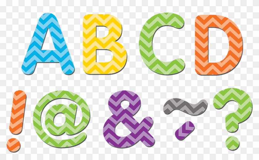 Chevron Classic 2 Magnetic Letters - Teacher Created Res. Chevron 2" Magnetic Letters #675918