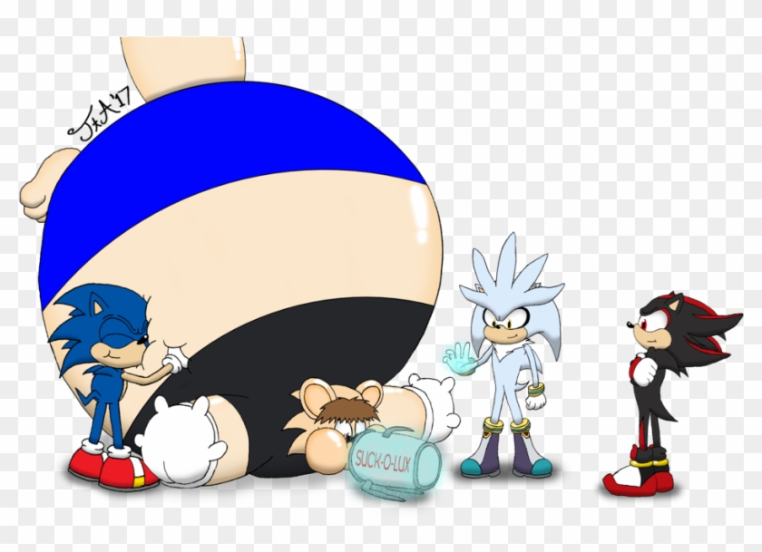Sonic, Silver And Shadow Inflates Poor Stephen By Tofertheakita - Shadow #676122