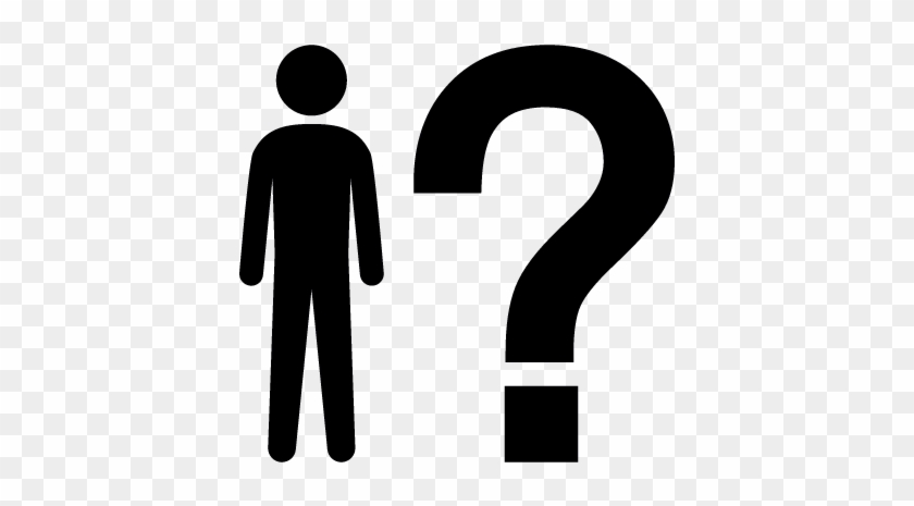 Man Standing Beside A Question Mark Vector - Logo Of Man Standing #676244
