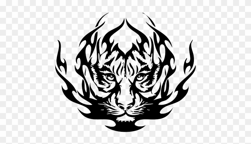 Tiger Eyes Clip Art - Tribal Tiger Face Tattoos #676479