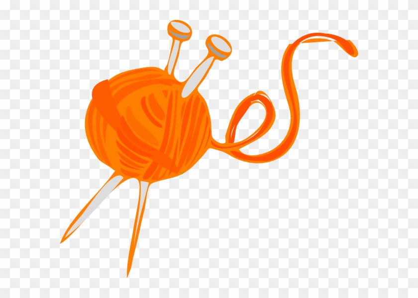 Orange Yarn Clip Art - Heart Knitting Throw Blanket #676881