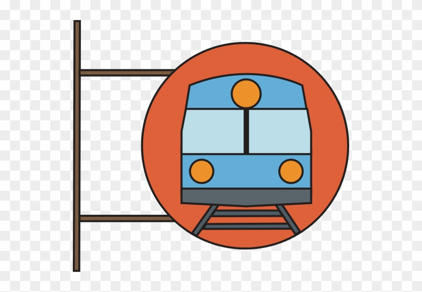 Flat Style Illustration Of A Train In Circle - Sman 18 Bandung #677127
