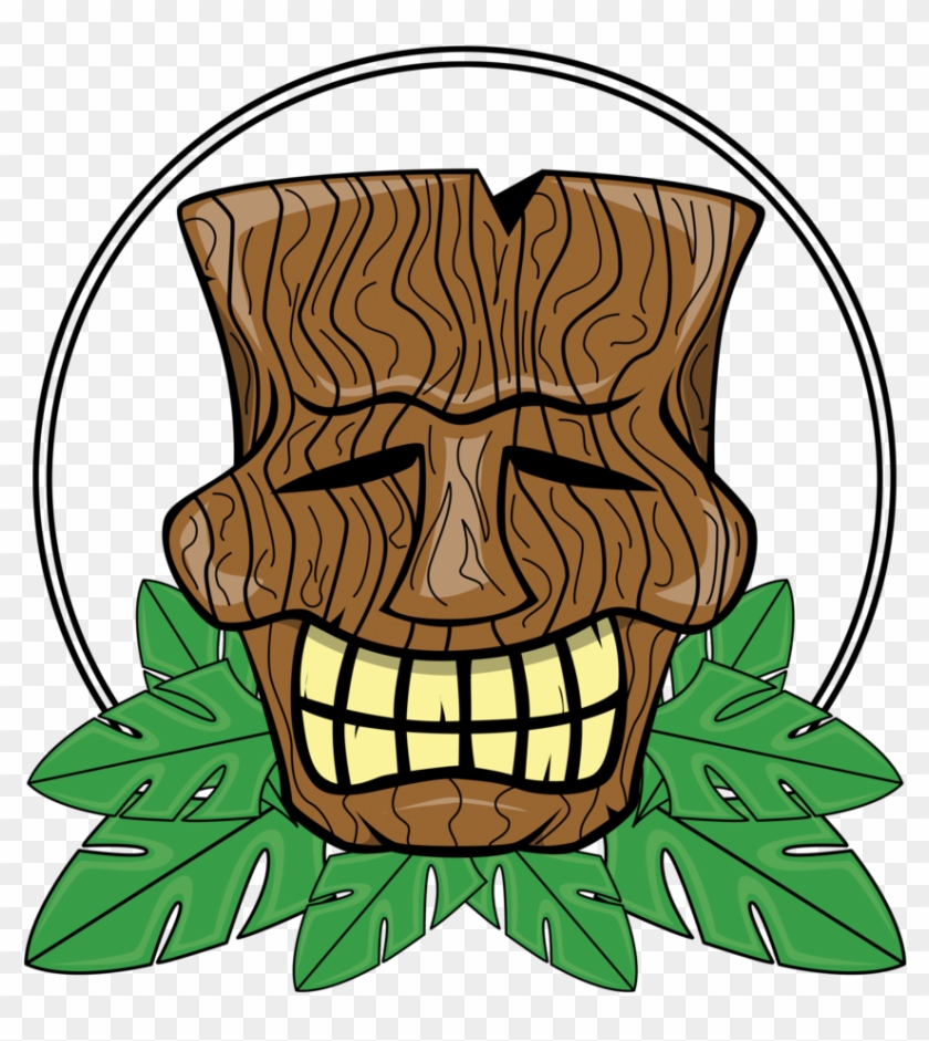 Tiki Skull Mask With Leaves By Tech109 - Tiki Masks Cartoon Png #677252