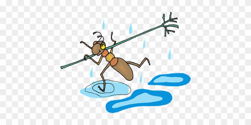 Stick Safety Danger Ant Rain Running Fast - Ant In The Rain Clipart #677615