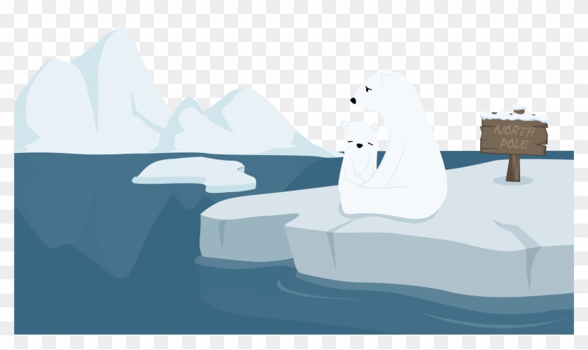 Polar Bear Ice Melting - Polar Bear Cartoon On Ice #678056