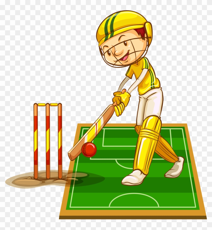 Cricket Bat Cricket Nets Stock Photography - Cartoon Boy Playing Cricket #678258