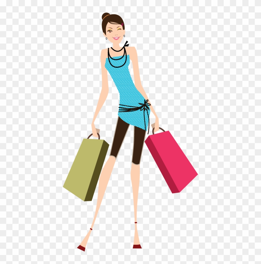 Moda & Damas - Mujer De Compras Caricatura Png #678319