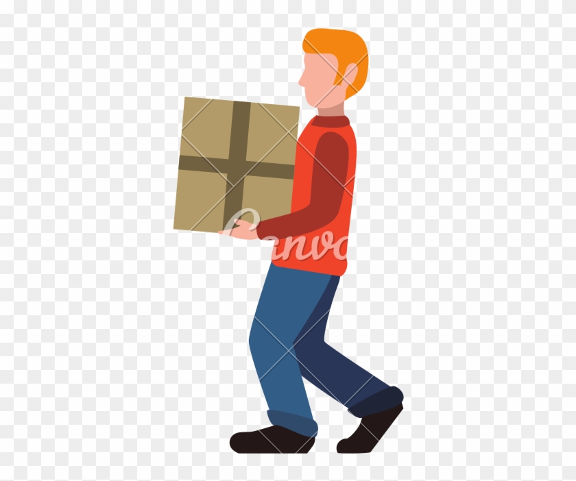 Delivery Man Package Shipping Logistic Icon - Logistics #678327