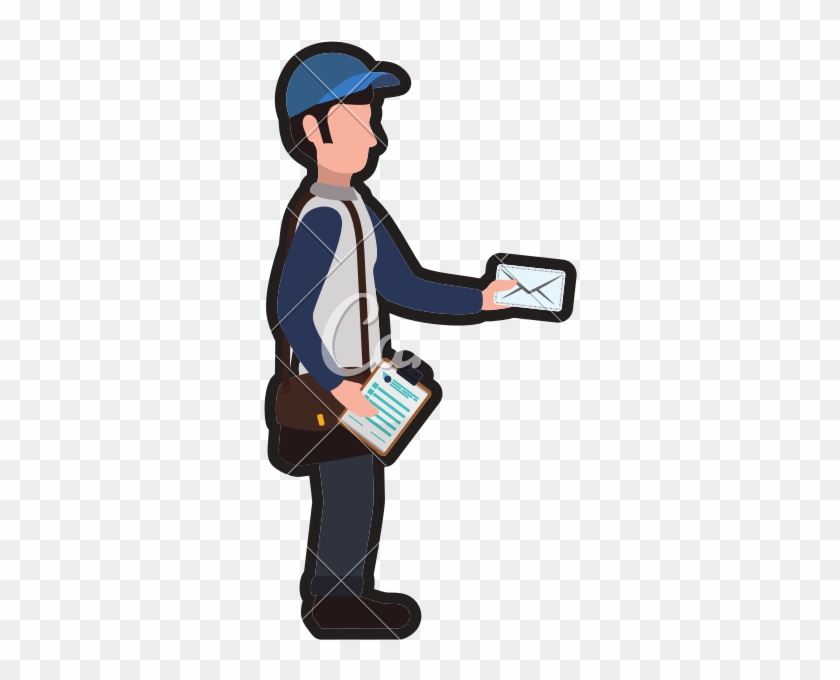 Postman Envelope Delivery Shipping Icon - Vector Graphics #678340
