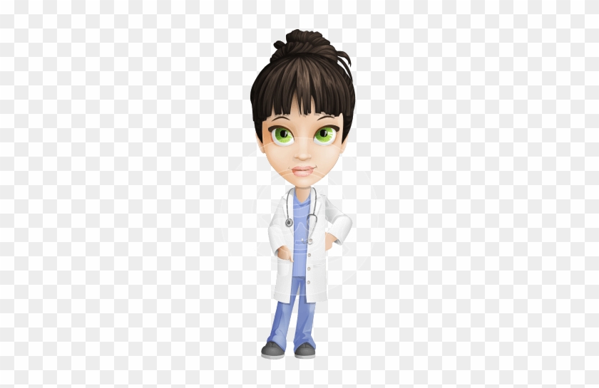 Vector Nurse Cartoon Character - Pill Stuck In Throat #678376