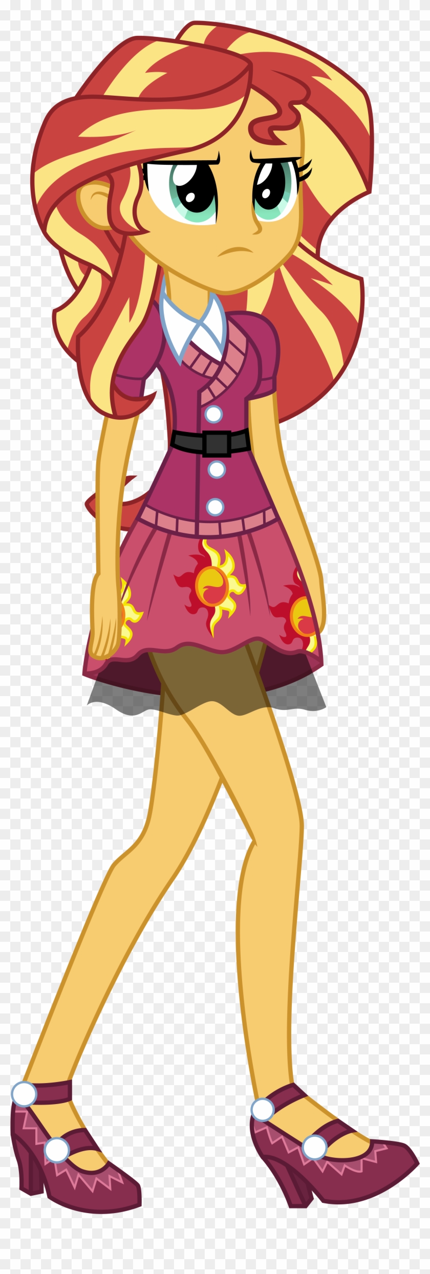 Sunset Shimmer School Spirt Clothes By Illumnious - Dress Sunset Shimmer Mlp Eg #678468