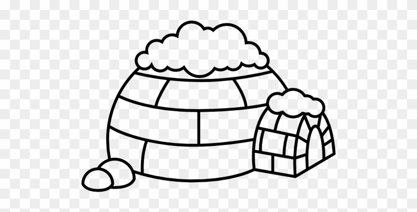 North Pole Igloo Vector - Igloo Clipart Black And White #678829