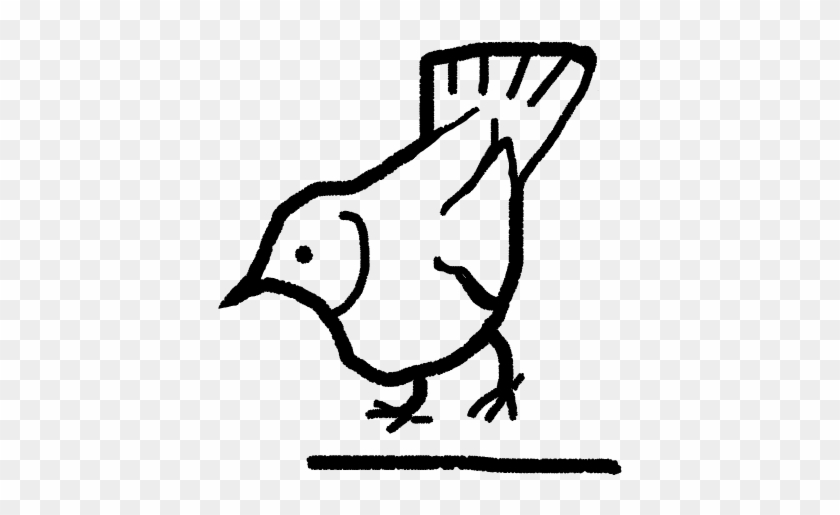 Badly Traced Image Of A Hopping Birb - Line Art #678870