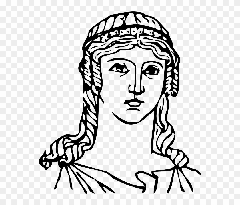 Grecian Greek, Woman, Hair, Hairdressing, Head, Greece, - Greek Woman Head Drawing #679415