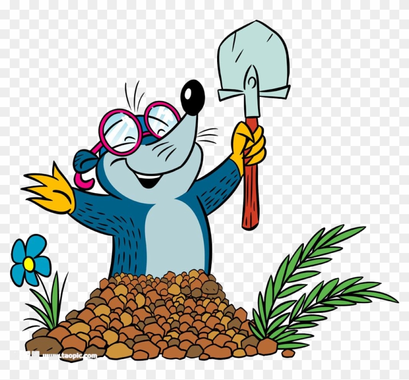 European Mole Cartoon Royalty-free Stock Photography - Mole With Shovel Cartoon #679486
