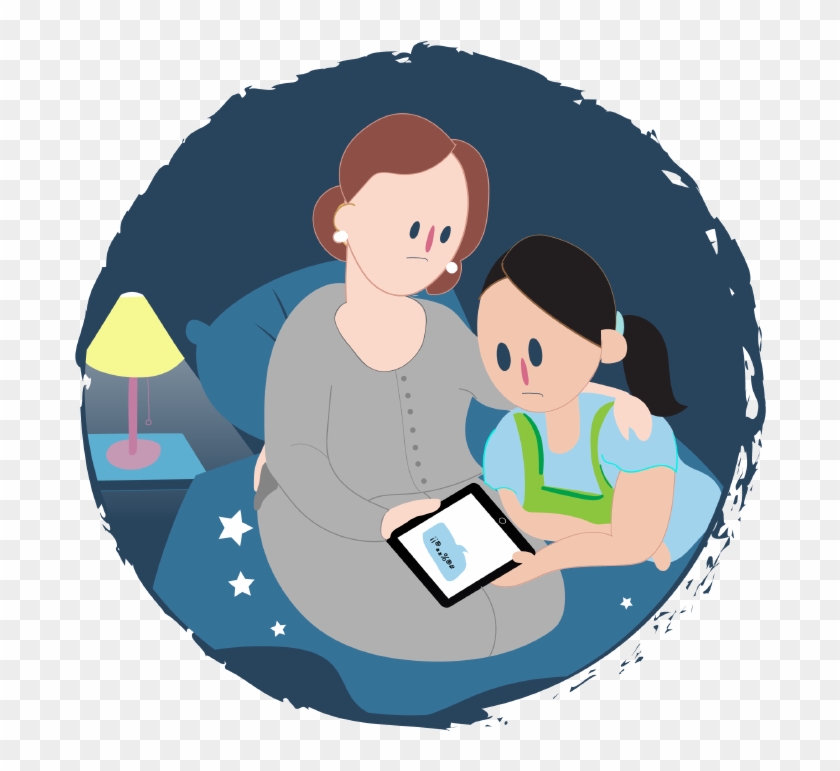 Girl Showing Her Mum The Mean Messages On Her Ipad - Illustration #679562