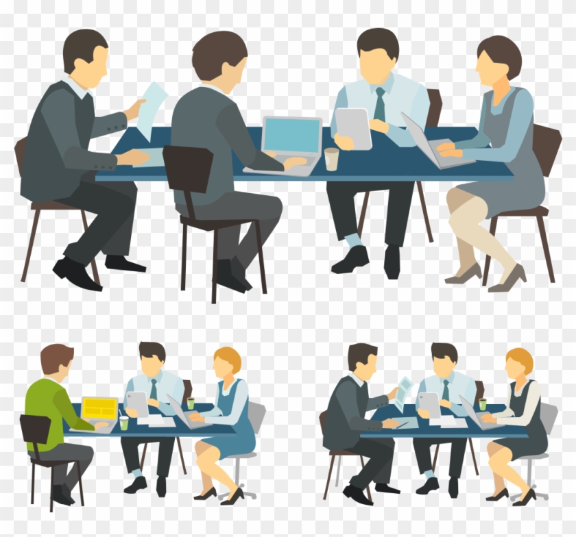 Meeting Royalty-free Illustration - Mesas Reunion Con Personas #679604