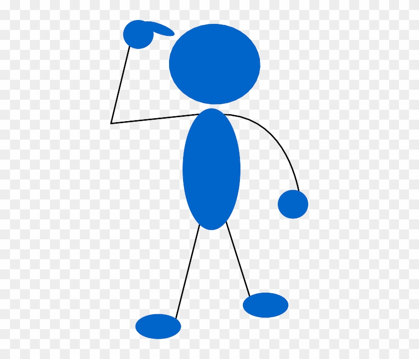 Matchstick Man Stickman Stick Figure Blue - Person Thinking Clip Art #679669