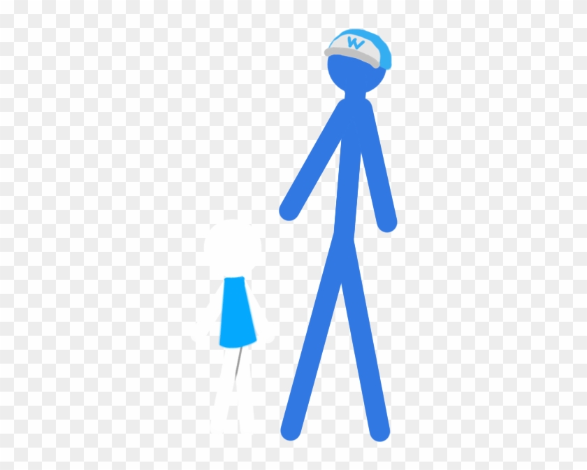 Blue And Writer Normal Stick Figure Style By Blueballart - Traffic Sign #679716