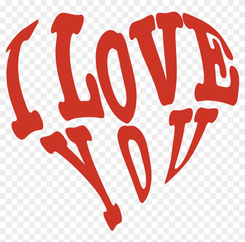 Free Clipart Of A Red Heart Formed Of I Love You - Love You Png #120761