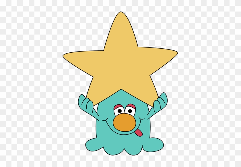 Monster Holding A Big Star Clip Art - My Cute Graphics Monster #121250