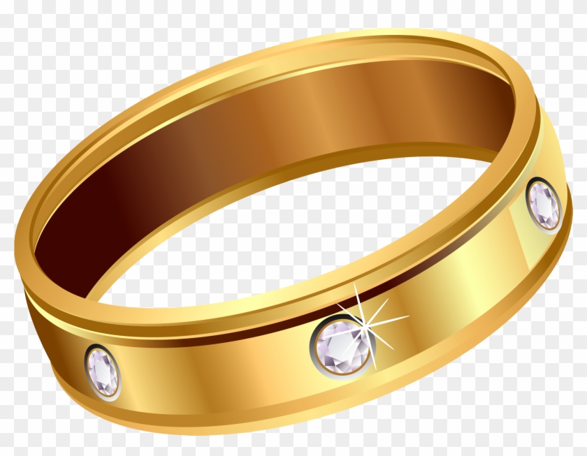 Transparent Gold Ring With Diamonds Png Clipart - Gold Ring Transparent #121373