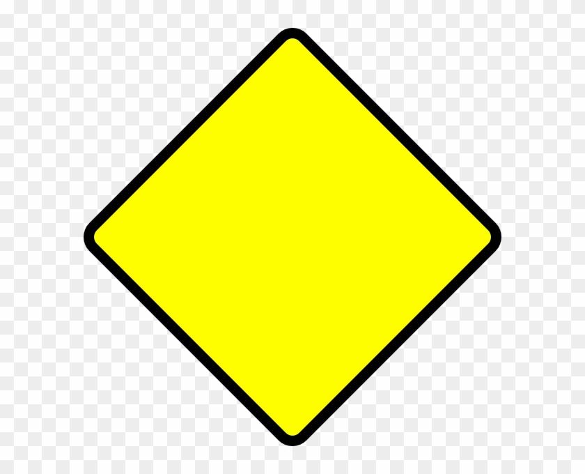 Blank Street Signs - Yellow Diamond Road Sign #121641